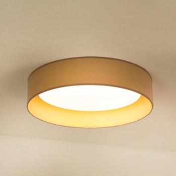 LED mennyezeti lámpa Plafond, bársony, bézs/arany, szövet, Ø 45 cm,3 fokozatú kép