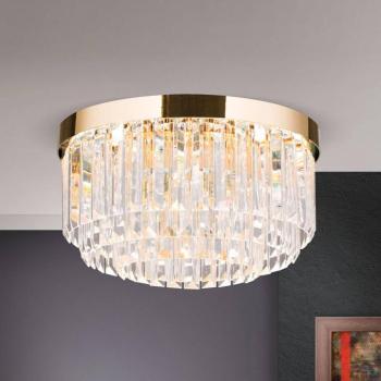 LED mennyezeti lámpa Prizma, arany, Ø 35 cm kép