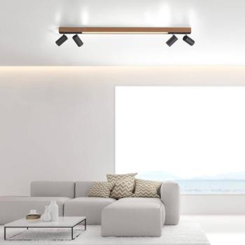 LED mennyezeti lámpa PURE Lines, 120 cm, fekete, fa, távirányítóval, kép