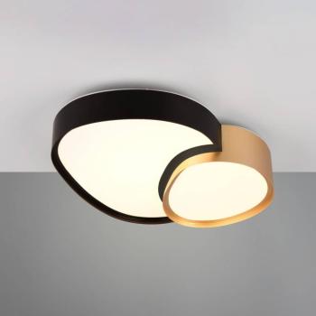 LED mennyezeti lámpa Rise, fekete-arany, 43 x 36 cm, CCT, kép