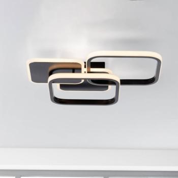 LED mennyezeti lámpa Sevent, szögletes, 3,000 K, fekete kép