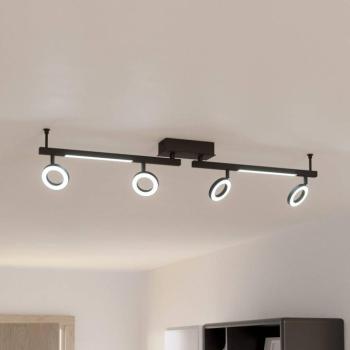 LED mennyezeti spot Cardillio 2 fekete négy gyűrűvel kép