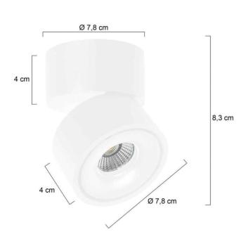 LED mennyezeti spotlámpa Fez, fehér, 1 izzó, fém, forgatható kép
