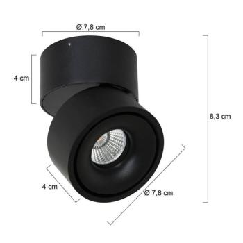 LED mennyezeti spotlámpa Fez, fekete, 1 izzó, fém, forgatható kép