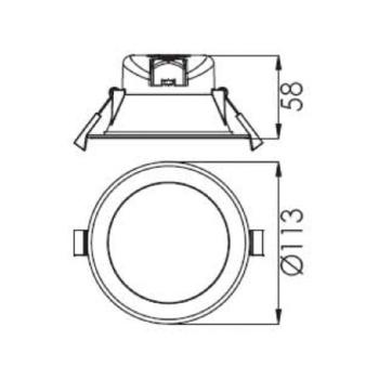 LED mennyezeti süllyesztett lámpa Acrux, Ø 11 cm, fekete, CCT kép