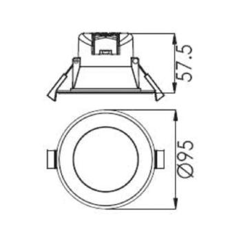 LED mennyezeti süllyesztett lámpa Acrux, Ø 9 cm, fekete, CCT kép