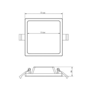 LED mennyezeti süllyesztett lámpa Alya fehér 12x12cm 3,000 K kép