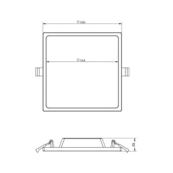 LED mennyezeti süllyesztett lámpa Alya fehér 18x18cm 2,700 K kép