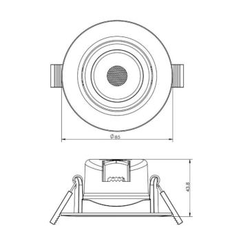 LED mennyezeti süllyesztett lámpa SMD-68-230V, 4,000K, Ø8.5cm, fekete kép