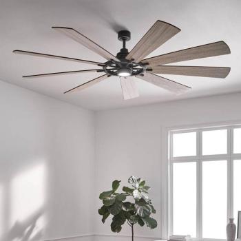 LED mennyezeti ventilátor Gentry 85 sötét dió/fehér kép
