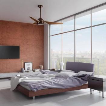 LED mennyezeti ventilátor Jade, bronz, csendes, Ø 152 cm, 60 W kép