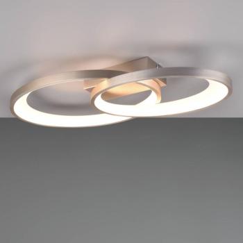 LED mennyezeti világítás Malaga 2 gyűrűvel, nikkel kép
