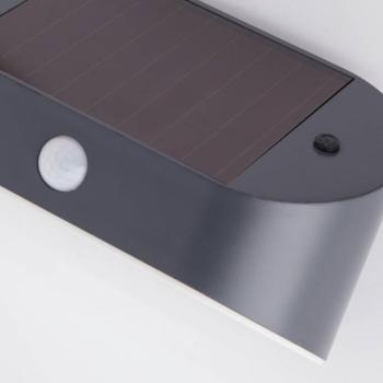 LED napelemes fali lámpa 67421BK-PIR, mozgásérzékelővel kép