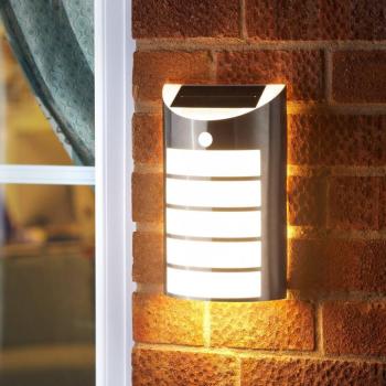 LED napelemes fali világítás Welcome, érzékelő, 2 db-os csomag, IP44 kép