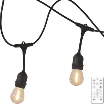  LED napelemes kültéri fényfüzér PARTY 10xE27/3,7V 10 m IP44 + távirányító  kép