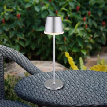 LED napelemes világítás, fém, ezüst színű, magasság 41 cm, IP44 kép