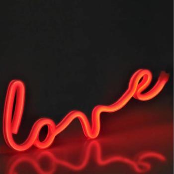  LED Neon fali dekoráció LOVE LED/3W/3xAA USB piros  kép