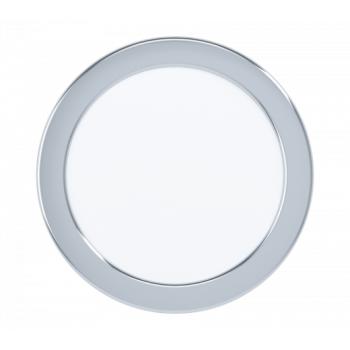LED panel , 10.5W , süllyesztett , kerek , meleg fehér , króm keret , IP44 , EGLO , FUEVA 5 , 99205 kép