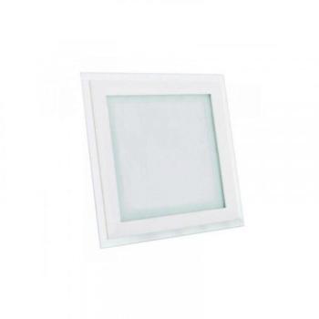 LED panel , 18W , süllyesztett , üveg előlappal , négyzet , meleg fehér kép