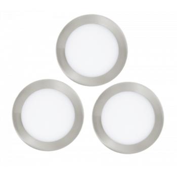 LED panel , 3W , süllyesztett , kerek , meleg fehér , nikkel keret , EGLO ,  FUEVA 1 , 3 db-os szett , 94734 kép