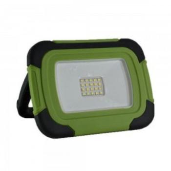 LED reflektor , 10 Watt , hordozható , akkumulátoros , USB , természetes fehér , SAMSUNG chip , IP44 , dimmelhető , SOS funkció , fekete-zöld kép