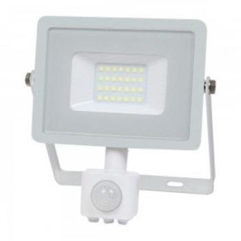 LED reflektor , 20 Watt , mozgásérzékelős , természetes fehér , SAMSUNG chip , 5 év garancia , fehér kép