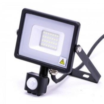 LED reflektor , 20 Watt , mozgásérzékelős , természetes fehér , SAMSUNG chip , 5 év garancia , IP65 , fekete kép
