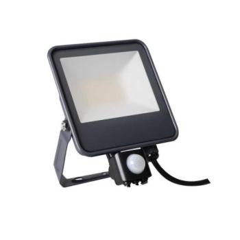 LED reflektor , 30 Watt , mozgásérzékelővel , természetes fehér , 5 év garancia , IP44 , fekete kép