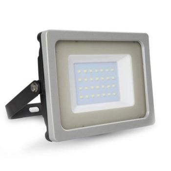 LED reflektor , 30 Watt , Ultra Slim , SMD , szürke keret , természetes fehér kép