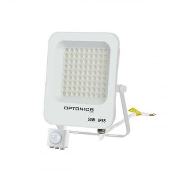 LED reflektor , 50 Watt , Ultra Slim , SMD , mozgásérzékelős , hideg fehér , fehér ház , IP65 , Optonica kép