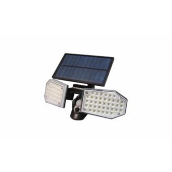 LED reflektor , napelemes , fali , mozgásérzékelős , 15 Watt , hideg fehér , kültéri , fekete , IP65 kép