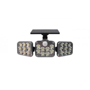 LED reflektor , napelemes , oldalfali , mozgásérzékelős , 10 Watt , hideg fehér , kültéri , fekete , IP65 kép