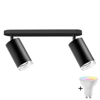  LED RGBW fényerőszabályozható fürdőszobai spotlámpa TURYN 2xGU10/6,5W/230V IP44 fekete  kép