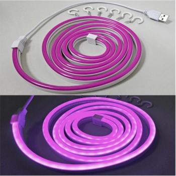  LED Rugalmas Szalag NEON LED/5V USB 1,8 m lila  kép