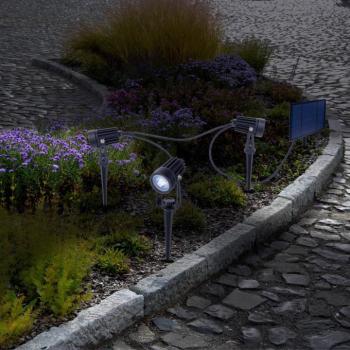 LED-Solar-Földi tüskés spotlámpa SPOTI, fekete, 3 db-os szett, IP44 kép