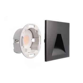 LED süllyesztett fali lámpa SET Alwaid fekete 8x8 cm szög 2,700 K kép