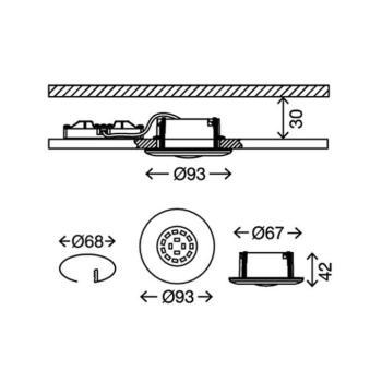 LED süllyesztett reflektor Attach One, matt nikkel, IP65 kép