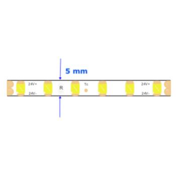 LED szalag , 24 Volt DC , 2835 , 120 led/m , 9 Watt/m , hideg fehér , 800 lumen/m , keskeny , 5mm , 5 év garancia kép