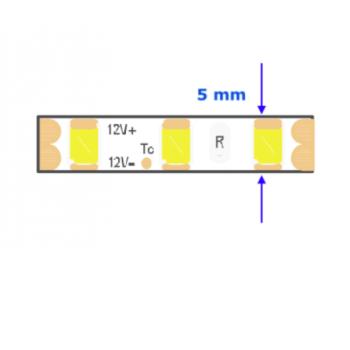 LED szalag , 2835 , 120 led/m , 9 Watt/m , meleg fehér , 800 lumen/m , keskeny , 5mm , 5 év garancia kép
