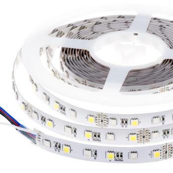 LED szalag , 5050 , 60 led/m , 14.4 W/m , RGBW , 10 mm , W = meleg fehér kép