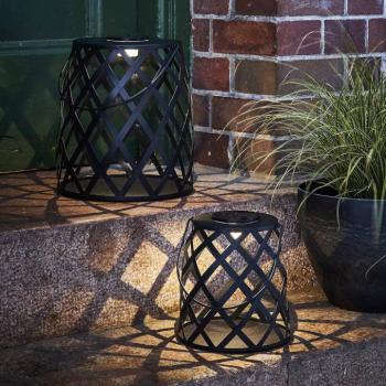 LED szolárlámpa Calabria gyémántmintás 20cm magas kép