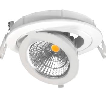 LED szpot , mélysugárzó , 12 W , süllyesztett , állítható , kerek , hideg fehér kép