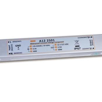 LED tápegység , 12 Volt , 30 Watt , 2,5A , kültéri , IP67 , Ultra Slim kép