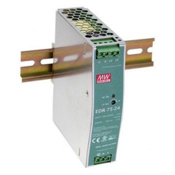 LED tápegység , Mean Well , EDR-75-24 , 24 Volt , 75 Watt , DIN sínre szerelhető , ipari kép