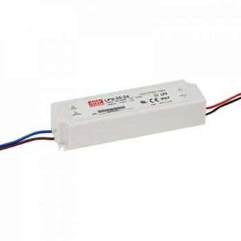 LED tápegység , Mean Well , LPV-35-12 , 12 Volt , 35 Watt , Slim , IP67 kép