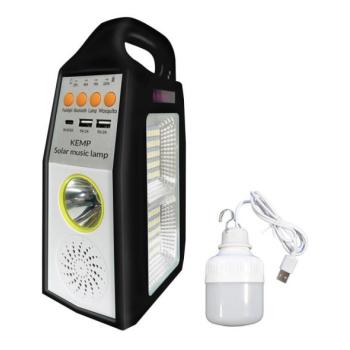  LED Többfunkciós napelemes lámpa hangszóróval és power bankkal LED/5W/7200mAh IP65  kép
