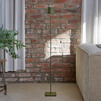 LED újratölthető állólámpa Nuindie IP54 120 cm-es kerek USB-C fenyő zöld kép