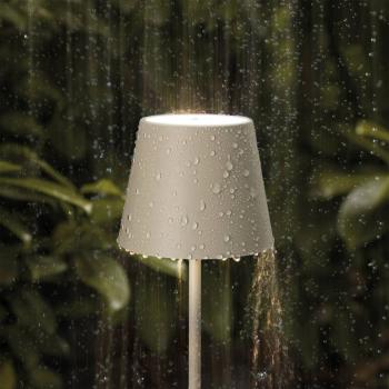 LED újratölthető állólámpa Nuindie IP54 120 cm kerek USB-C dune bézs kép