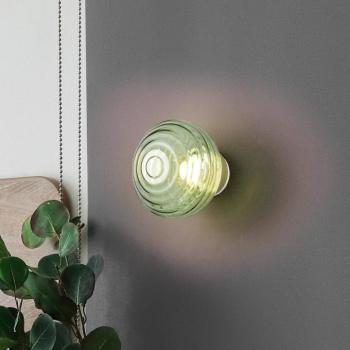 LED újratölthető asztali lámpa Earl, sárgaréz/zöld, üveg, Ø 15,5 cm kép