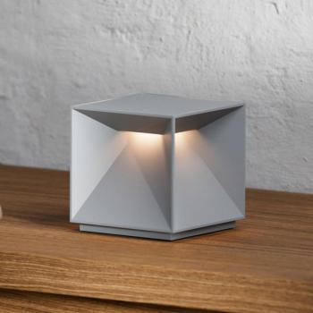 LED újratölthető asztali világítás Nutalis, ködszürke, IP54, dimmelhető kép